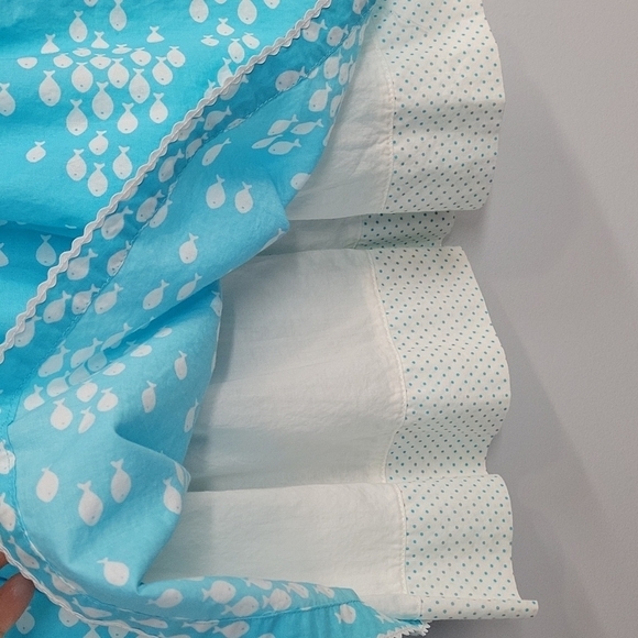 Carter's Turquoise Blue & White Fish Dress & Matching Diaper Cover 24 MOS - Picture 4 of 12